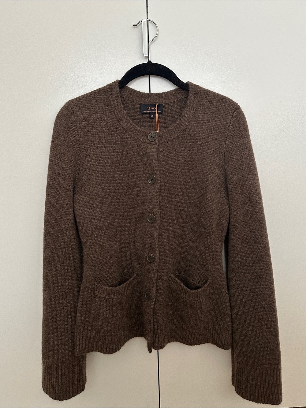 NWT Quince Mongolian Cashmere Structured Cardigan in Brown - Picture 3 of 6